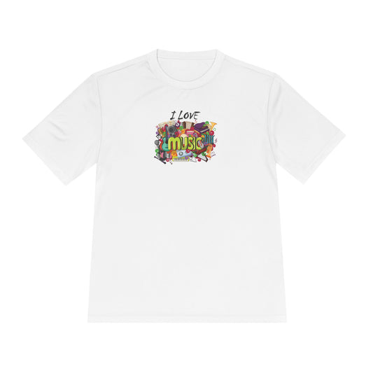 I Love Music - Unisex Moisture Wicking Tee