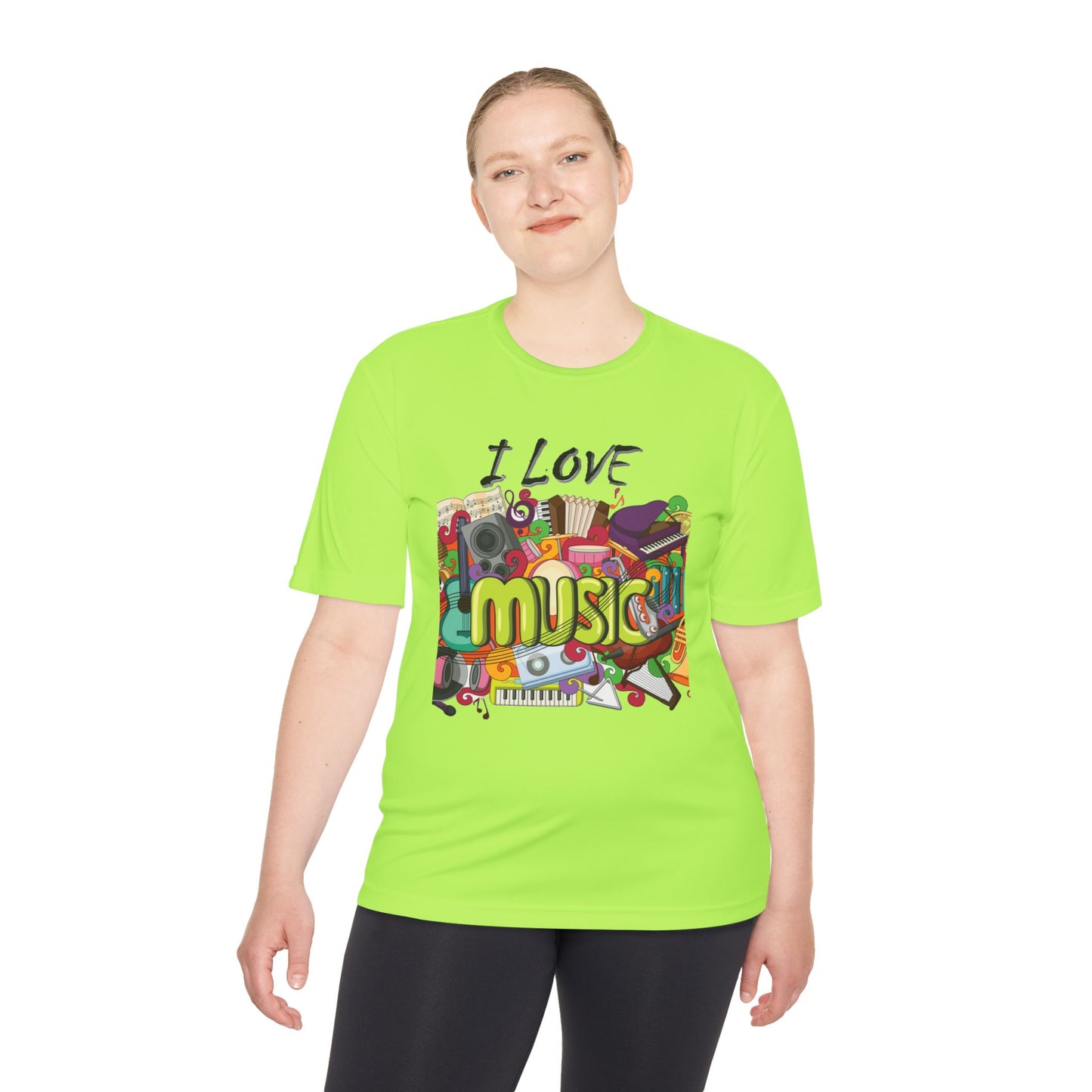 I Love Music- Unisex Moisture Wicking Tee