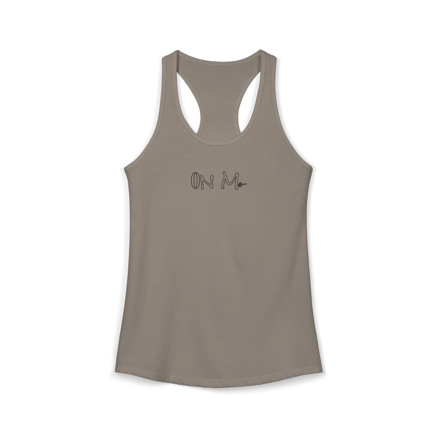 On Me Black Ink - Stylish Women's Racerback Tank Top - Perfect for Gym, Yoga, Running, Casual Wear, and Summer Outings