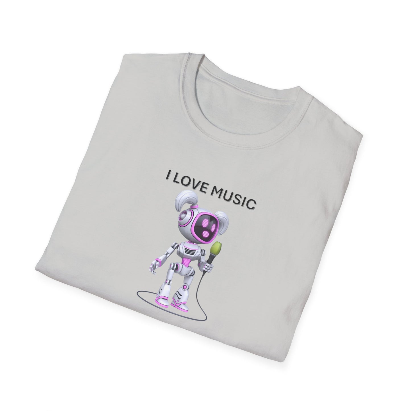 I Love Music Robot Woman - Unisex Soft style T-Shirt