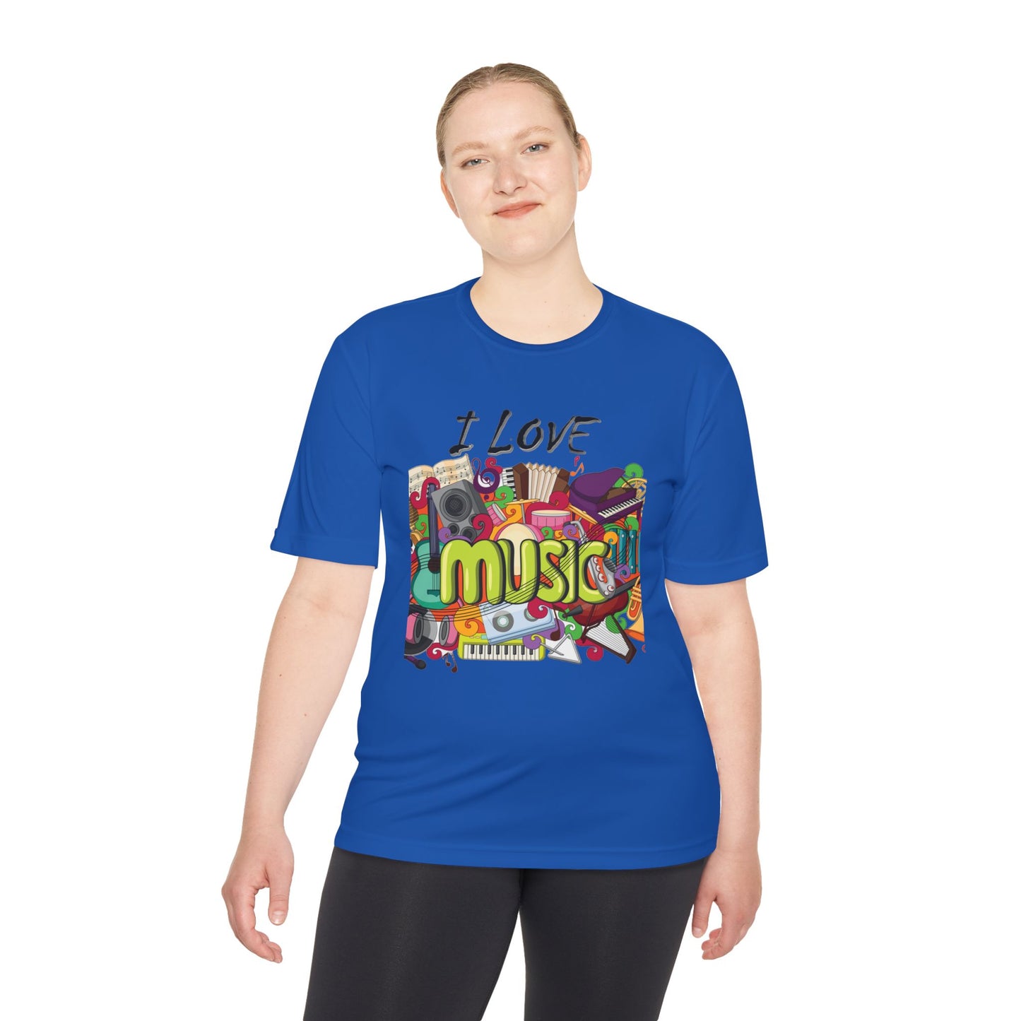 I Love Music- Unisex Moisture Wicking Tee