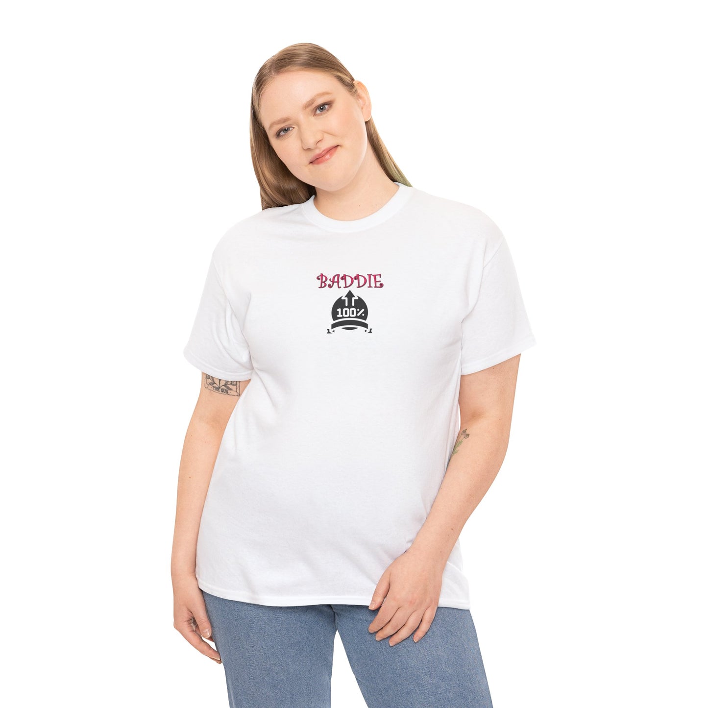 100% Baddie Pink 01 - Unisex Heavy Cotton Tee