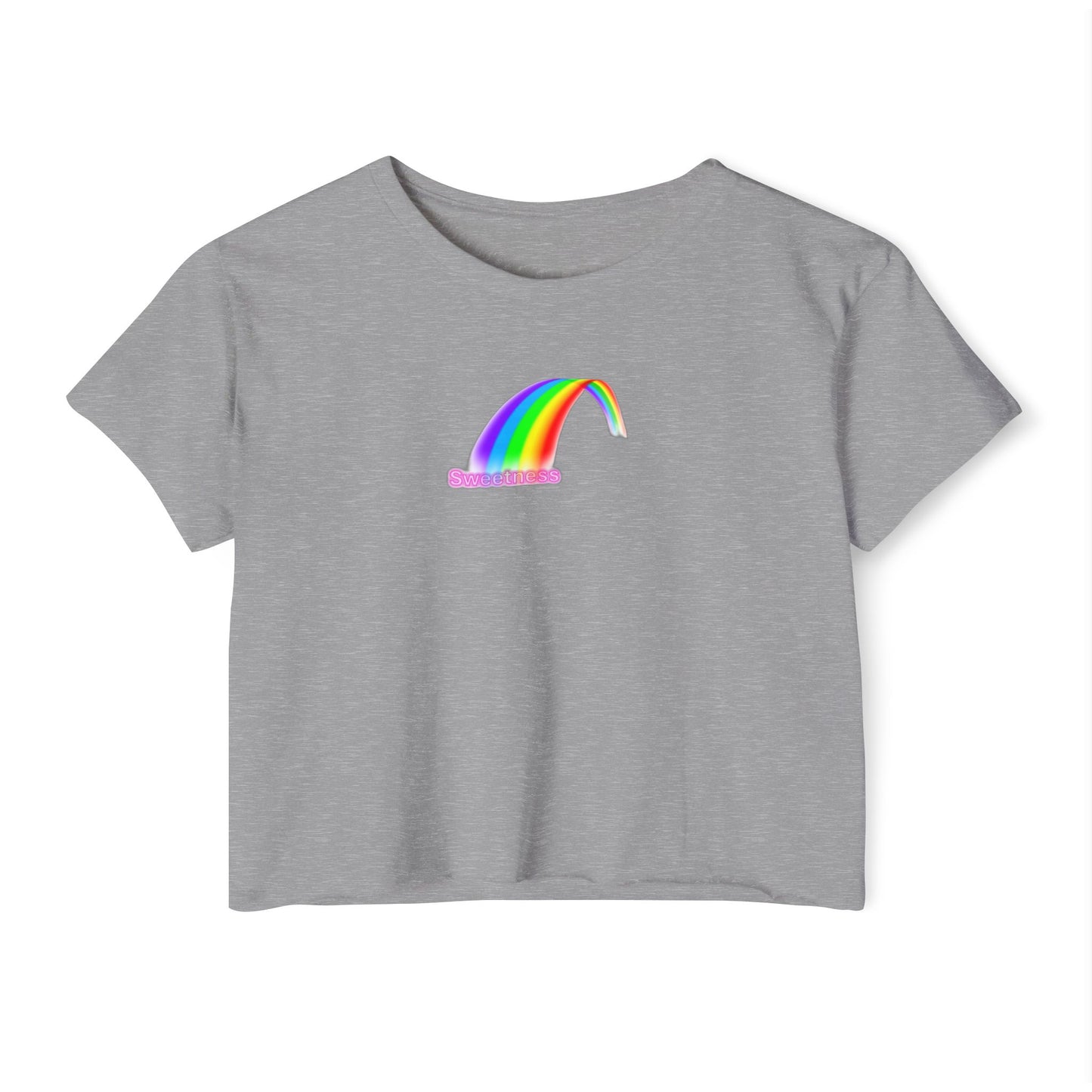 Vibrant Rainbow Women's Festival Crop Top, LGBTQ Pride Shirt, Summer Concert Tee, Boho Chic Clothing, Cute Graphic Top