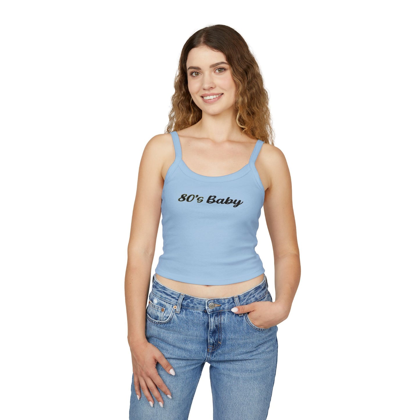 80's Baby Women's Spaghetti Strap Tank Top | Vintage Style Crop Top, Summer Essential, Retro Fashion, Gift for 80s Lovers