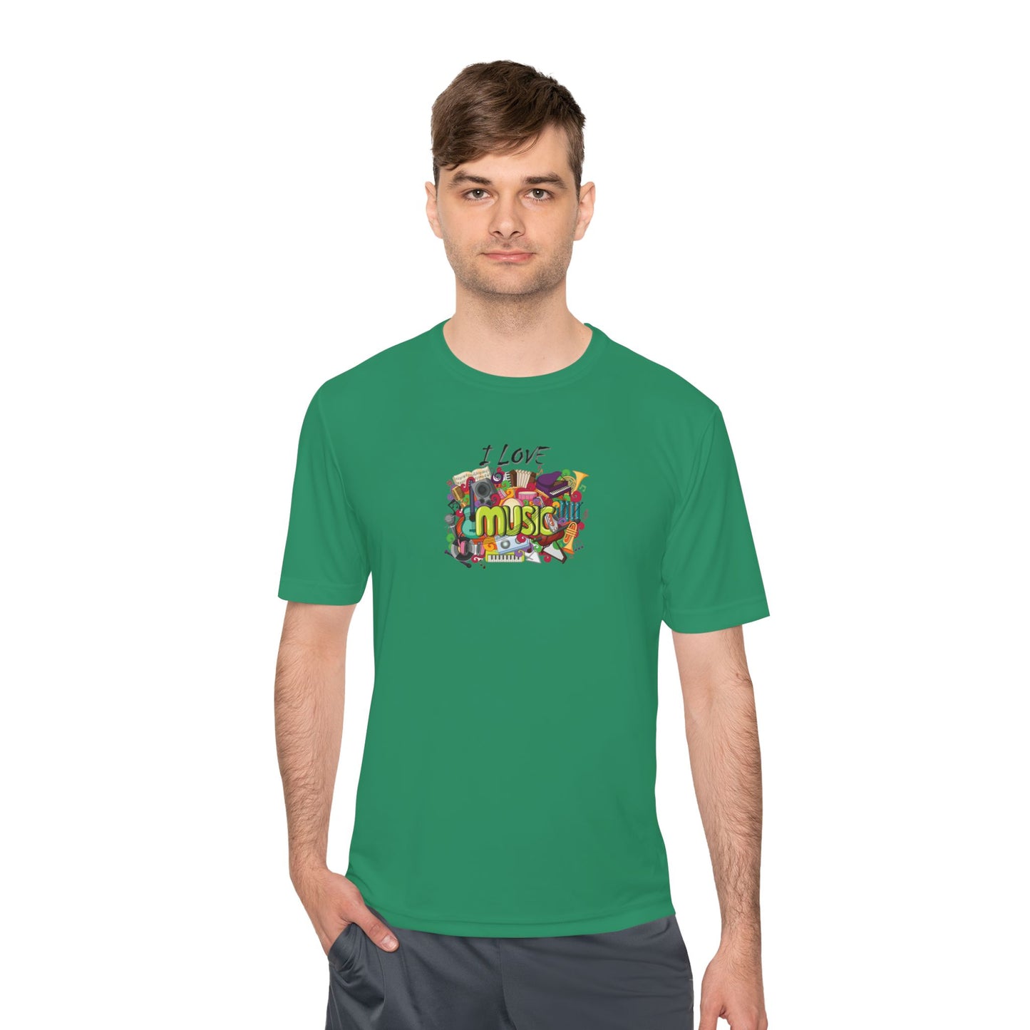 I Love Music - Unisex Moisture Wicking Tee