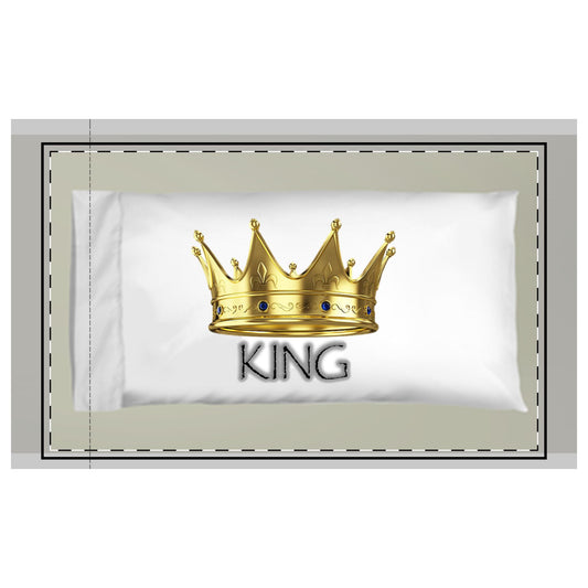 King Microfiber Pillowcase, Royal Decor Gift, Bedroom Accessories, Kids Room, Personalized Bedroom, Crowned King