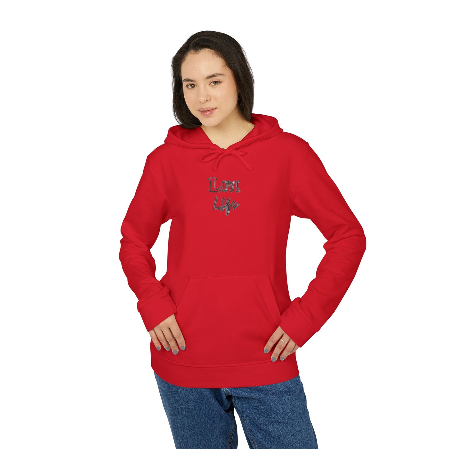 Love Life Plain Adidas Fleece Unisex Sweatshirt Hoodie, Warm Winter Outerwear, Comfy Pullover Jumper, Cozy Sweater Gift