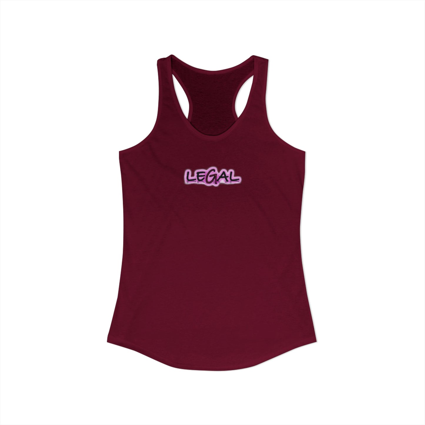 Legal Pink Glow Womans Racerback Tank Top, Gift Idea, Women's Sleeveless Shirt, Law Student Graduation Present, Attorney Tank, Law School