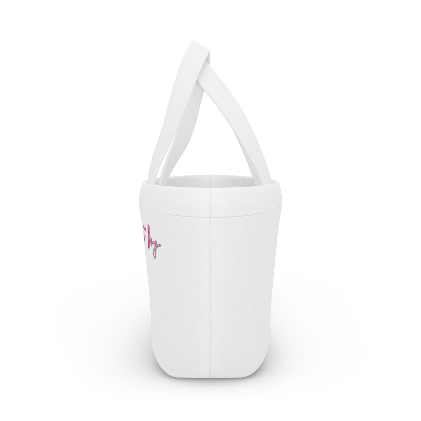 THAT BAG Lunch Bag Pink Letter - Insulated Tote for Work, School, Picnics, Reusable Lunchbox, Food Storage Organizer