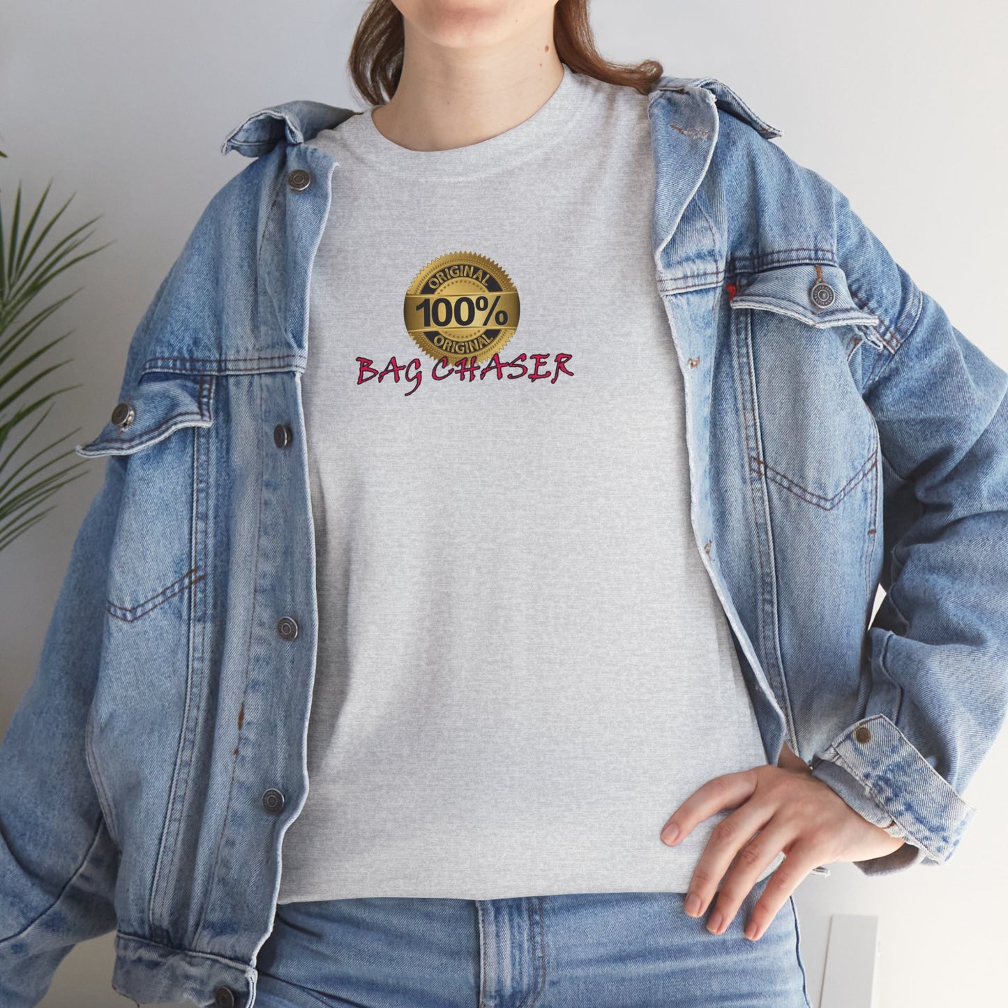 100% Bag Chaser Pink - Unisex Heavy Cotton Tee