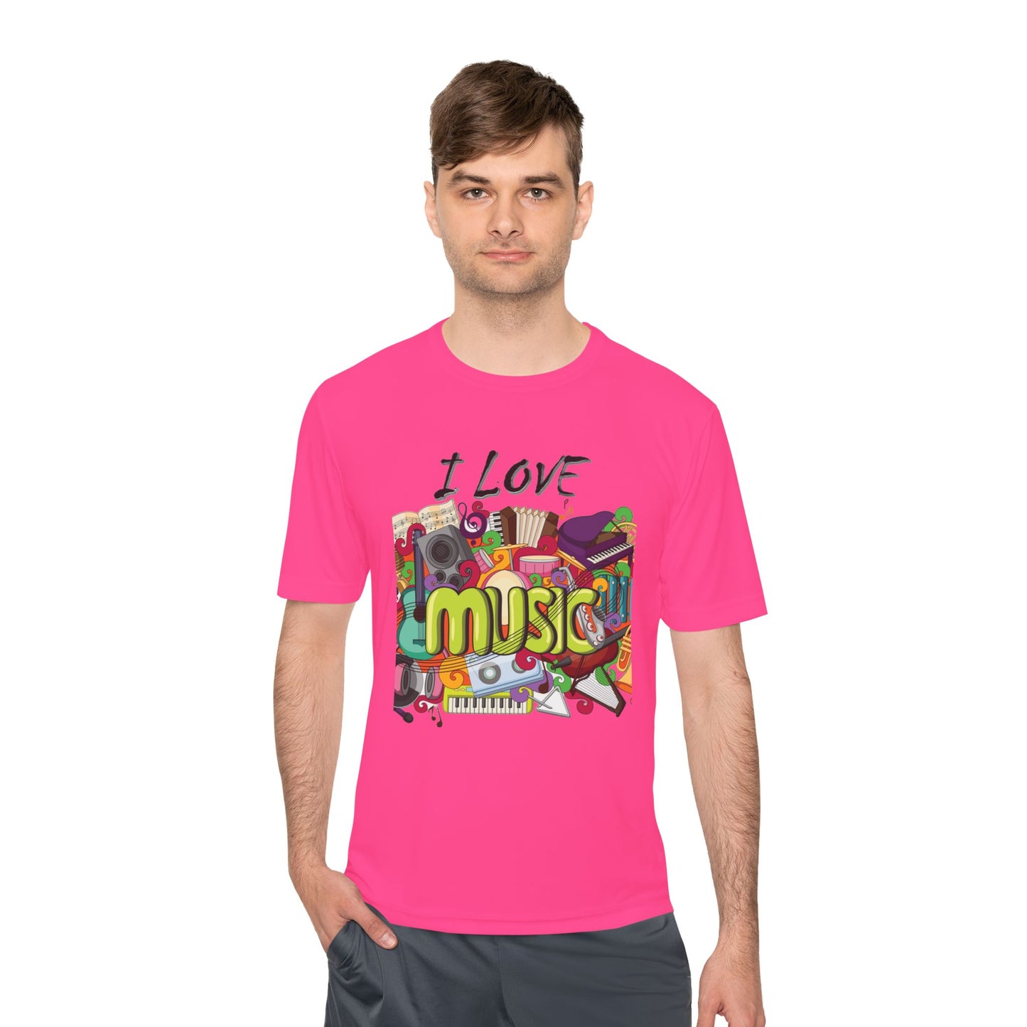 I Love Music- Unisex Moisture Wicking Tee