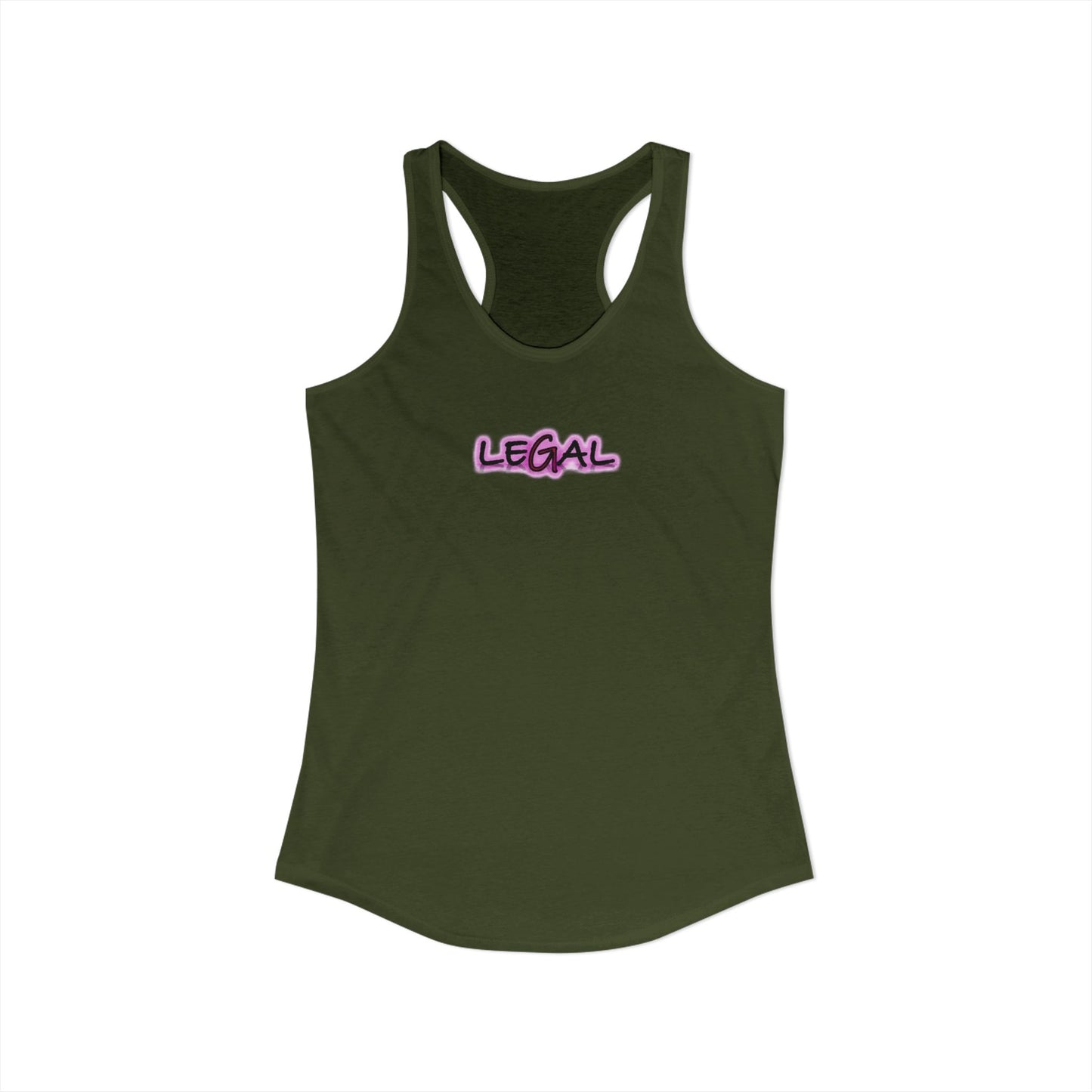 Legal Pink Glow Womans Racerback Tank Top, Gift Idea, Women's Sleeveless Shirt, Law Student Graduation Present, Attorney Tank, Law School