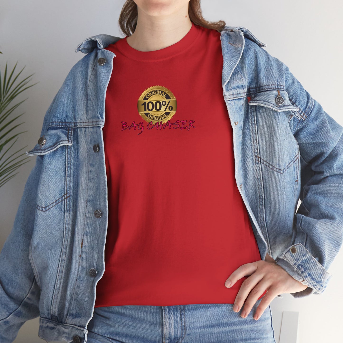 100% Bag Chaser Pink - Unisex Heavy Cotton Tee