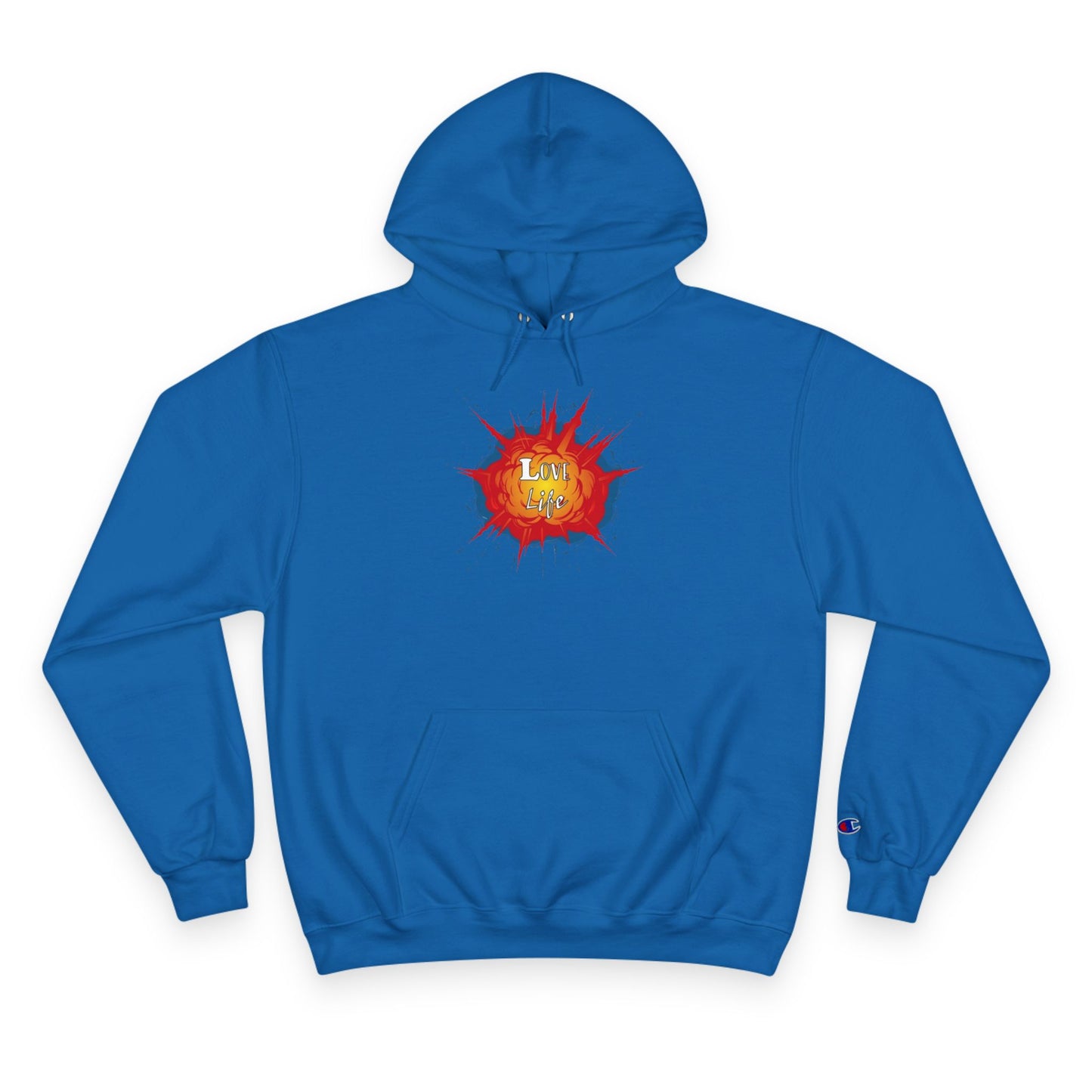 Love Life Explosion Champion Hoodie, Love Life Hoodie, Positive Vibes Sweatshirt, Inspirational Jumper, Motivational Hoodie, Cozy Champion