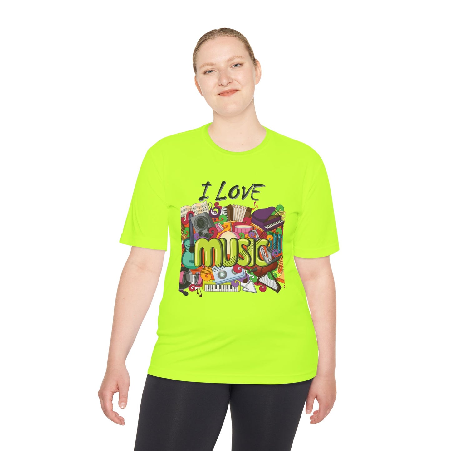 I Love Music- Unisex Moisture Wicking Tee