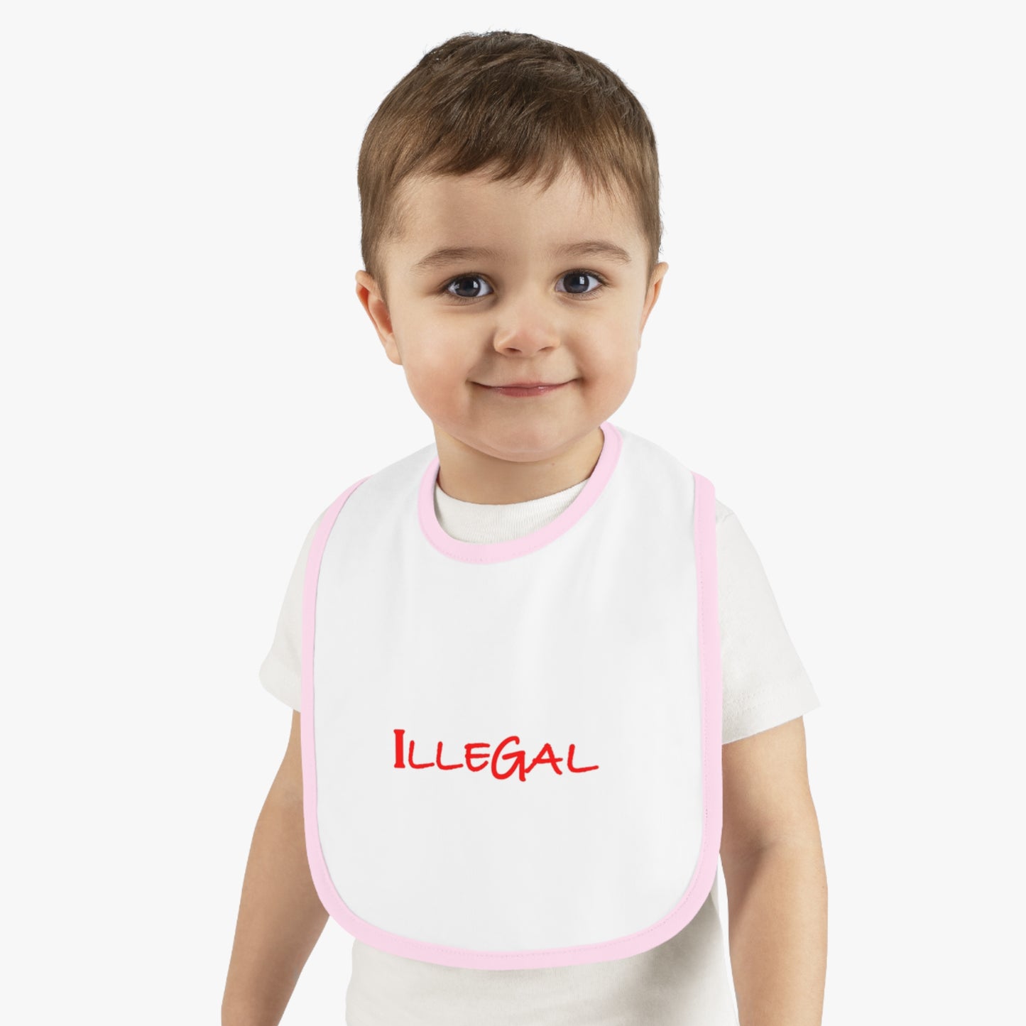 Illegal Baby Bib, Funny Infant Drool Cover, Comical Toddler Mealtime Smock, Humorous Newborn Feeding Accessory, Cute Baby Shower Gift,
