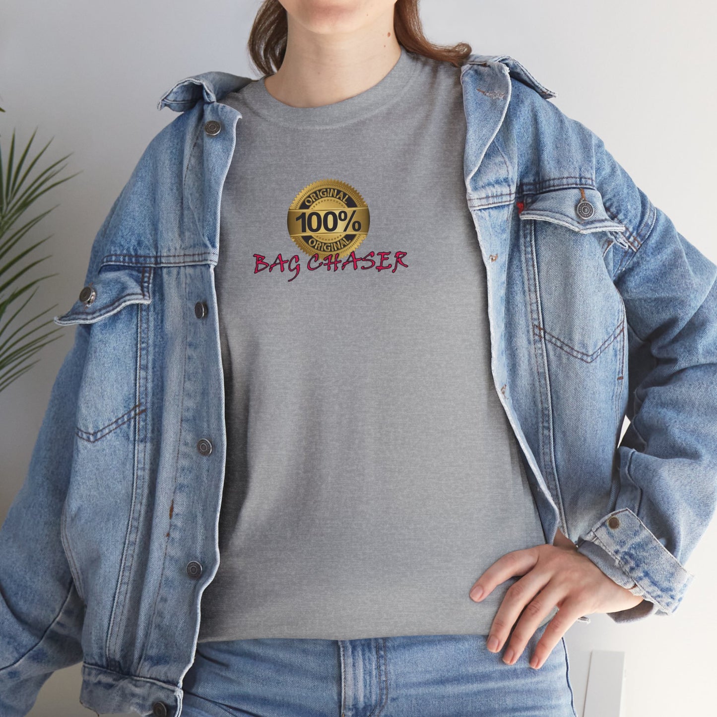 100% Bag Chaser Pink - Unisex Heavy Cotton Tee