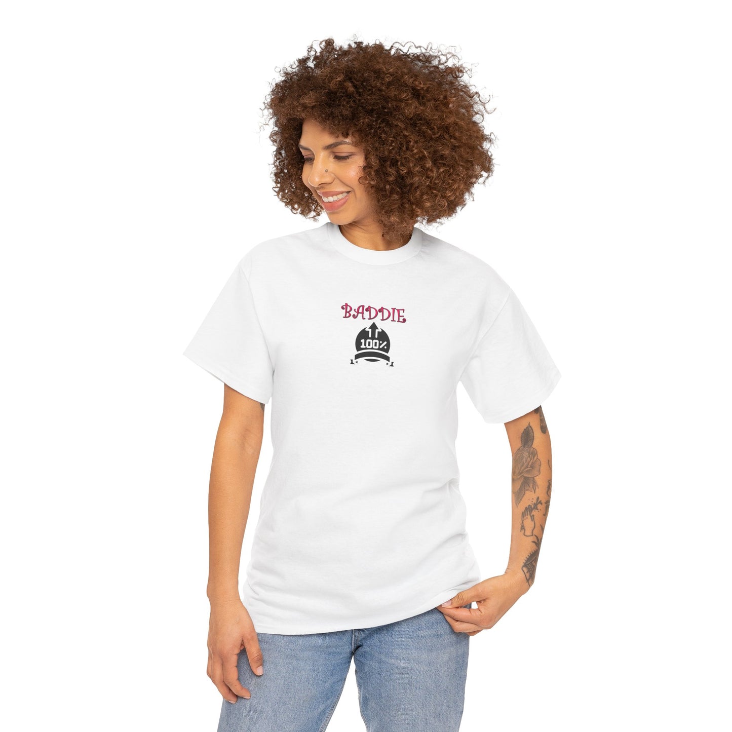 100% Baddie Pink 01 - Unisex Heavy Cotton Tee