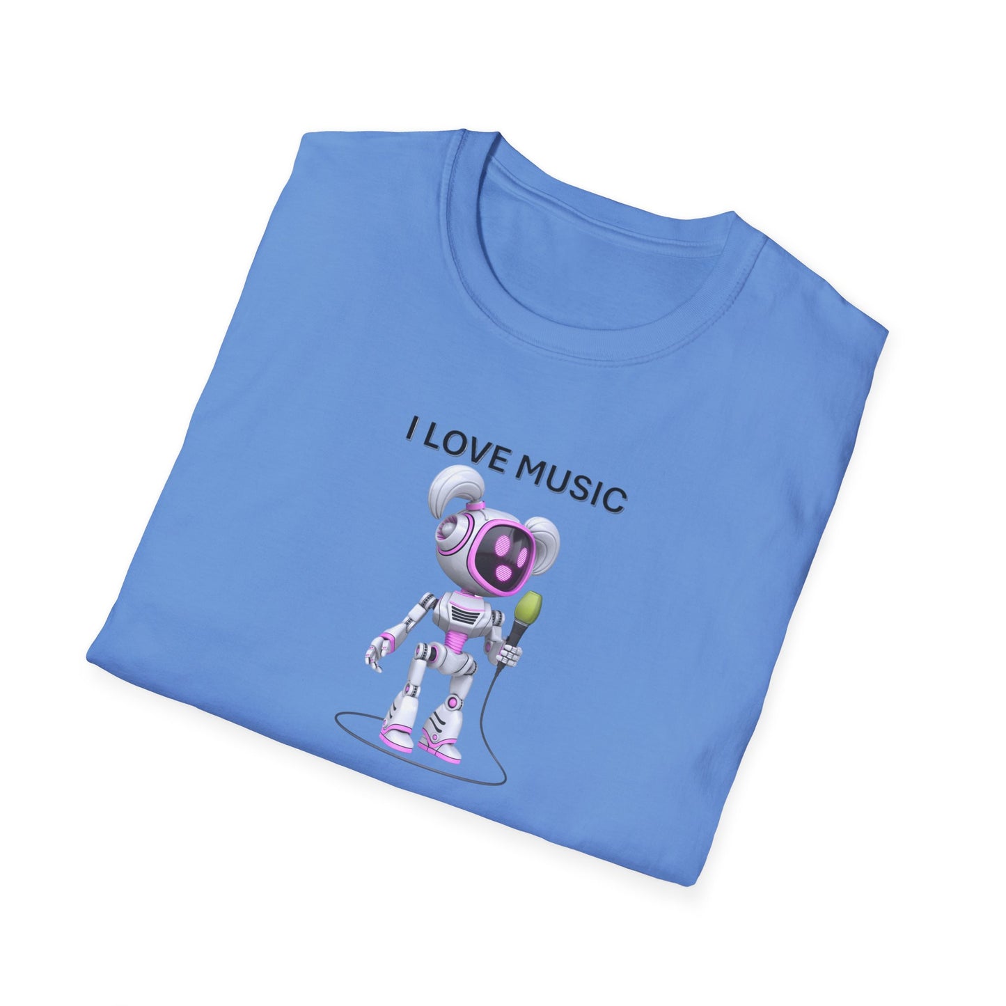I Love Music Robot Woman - Unisex Soft style T-Shirt