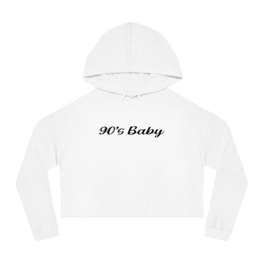90's Baby - Womens Cropped Hooded Sweatshirt