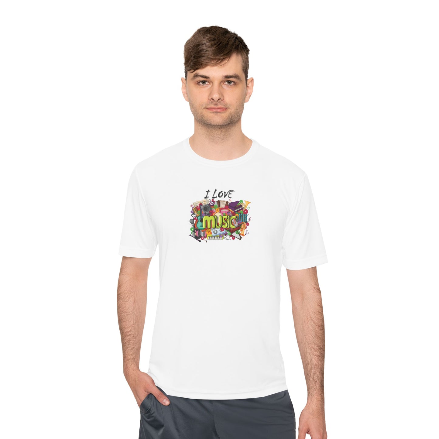 I Love Music - Unisex Moisture Wicking Tee
