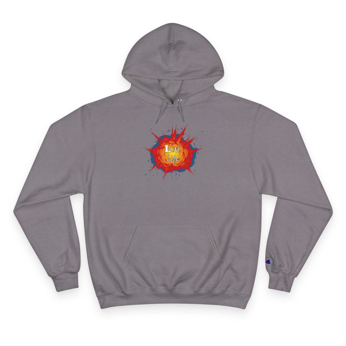 Love Life Explosion Champion Hoodie, Love Life Hoodie, Positive Vibes Sweatshirt, Inspirational Jumper, Motivational Hoodie, Cozy Champion
