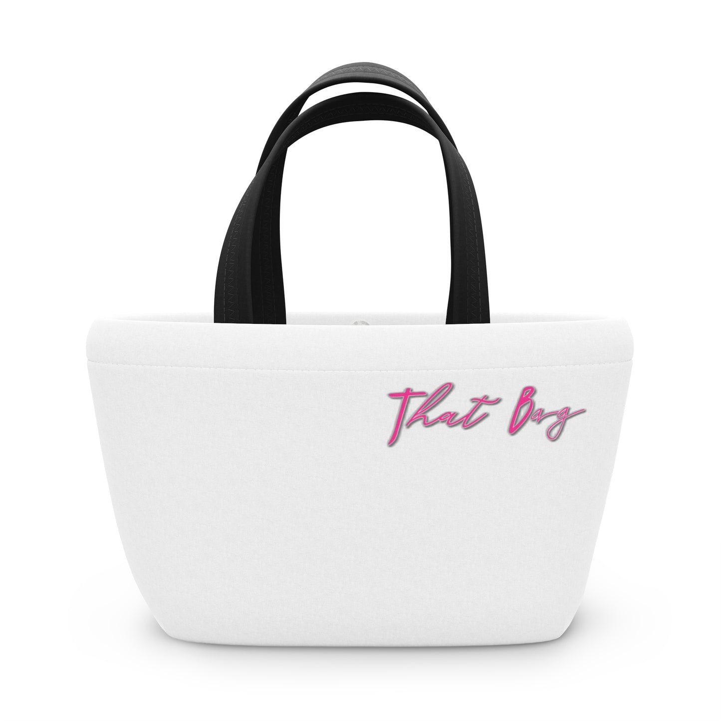 THAT BAG Lunch Bag Pink Letter - Insulated Tote for Work, School, Picnics, Reusable Lunchbox, Food Storage Organizer