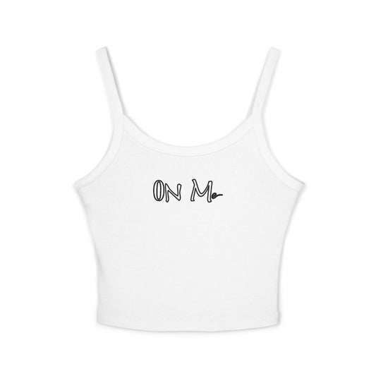 On Me Black Ink - Stylish Women's Spaghetti Strap Tank Top - Perfect for Summer, Casual Wear, Beach Days, Outdoor Events, Layering