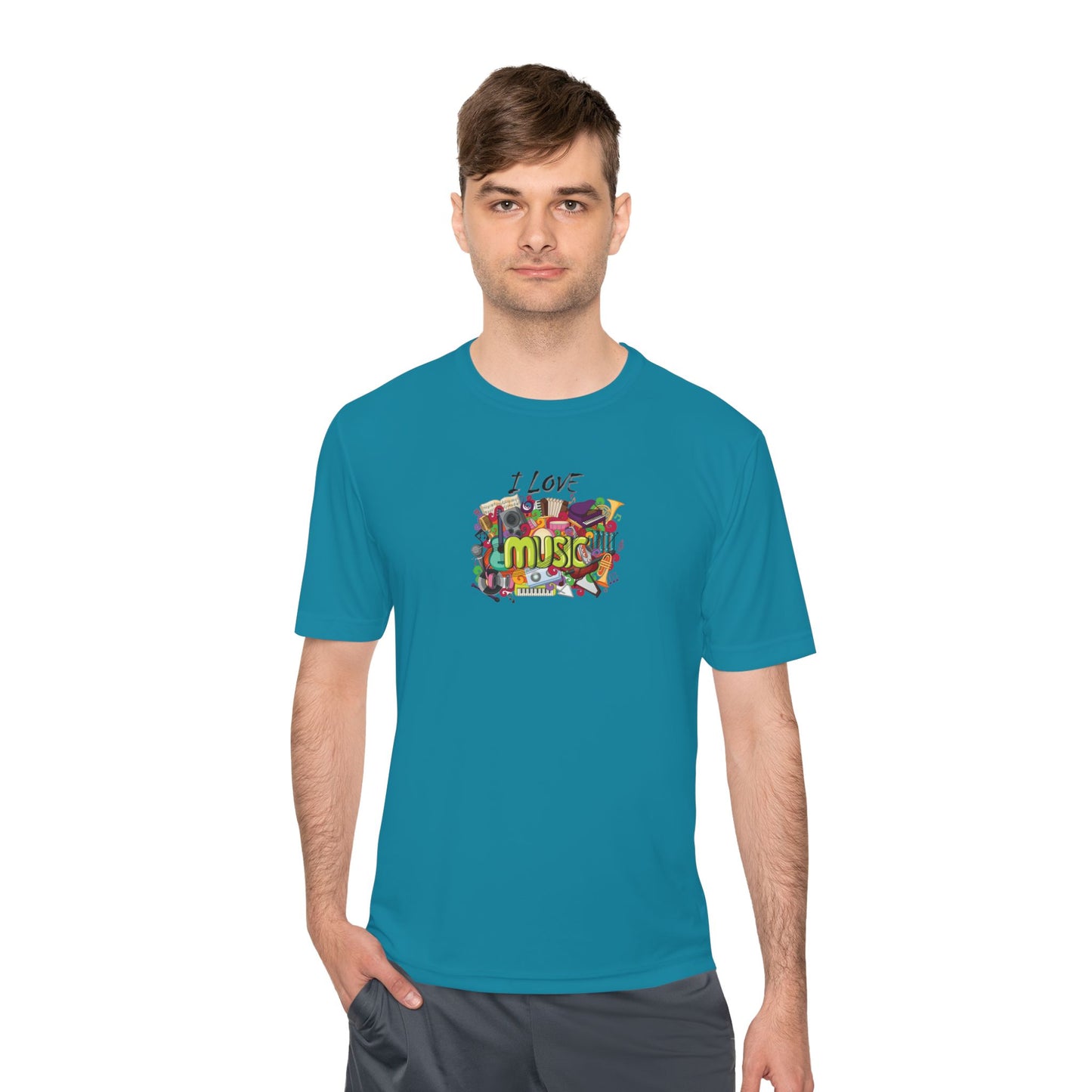 I Love Music - Unisex Moisture Wicking Tee