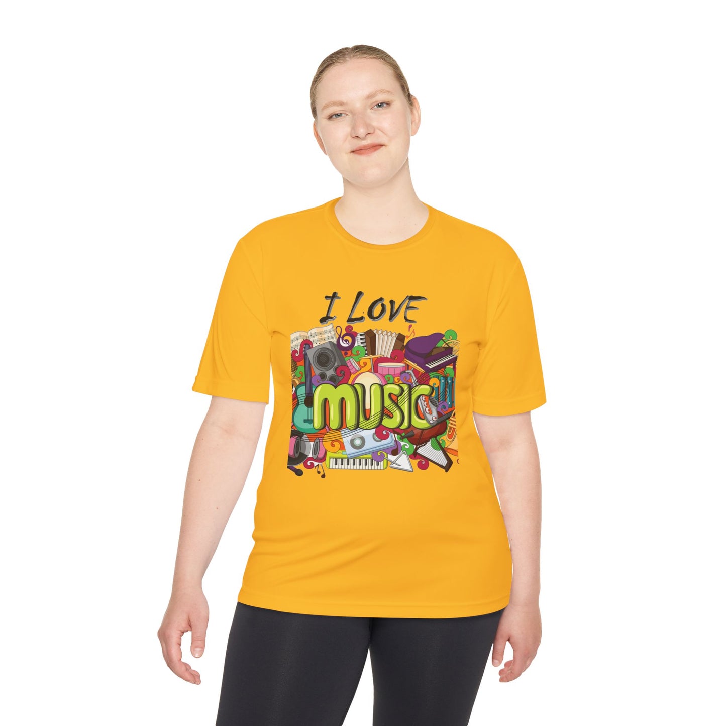 I Love Music- Unisex Moisture Wicking Tee