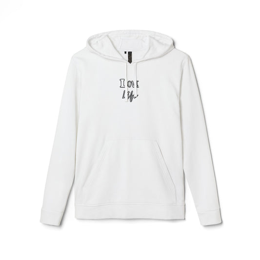 Love Life Plain Adidas Fleece Unisex Sweatshirt Hoodie, Warm Winter Outerwear, Comfy Pullover Jumper, Cozy Sweater Gift