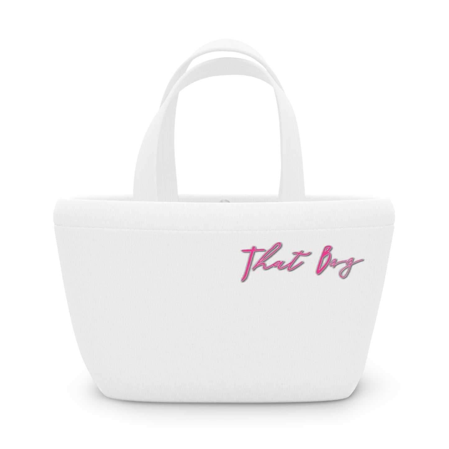THAT BAG Lunch Bag Pink Letter - Insulated Tote for Work, School, Picnics, Reusable Lunchbox, Food Storage Organizer