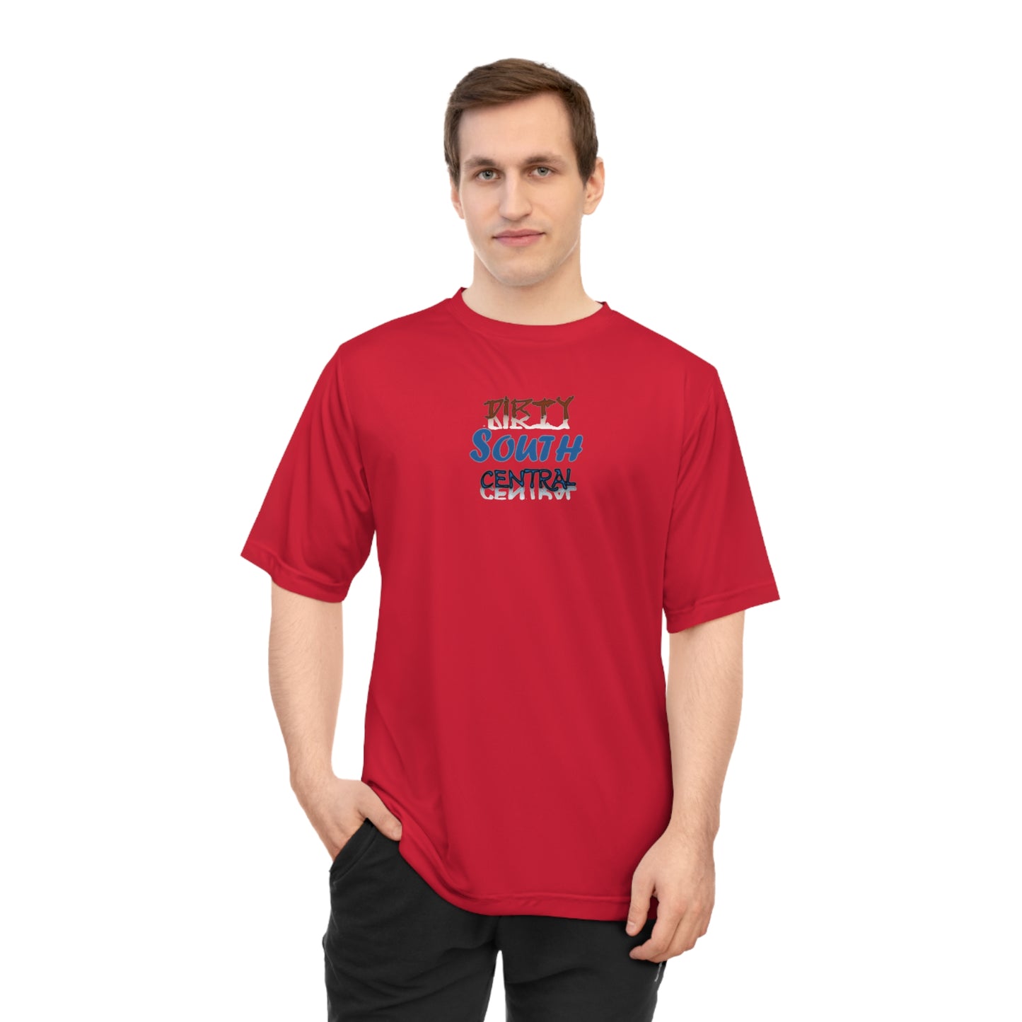 Dirty South Central Blue Unisex Performance T-shirt, Stylish Athletic Tee, Casual Wear, Sports Shirt, Gift for Music Lovers, Comfortable