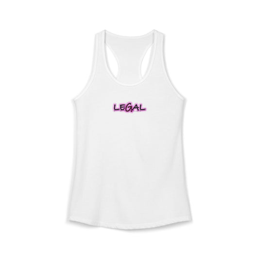 Legal Pink Glow Womans Racerback Tank Top, Gift Idea, Women's Sleeveless Shirt, Law Student Graduation Present, Attorney Tank, Law School