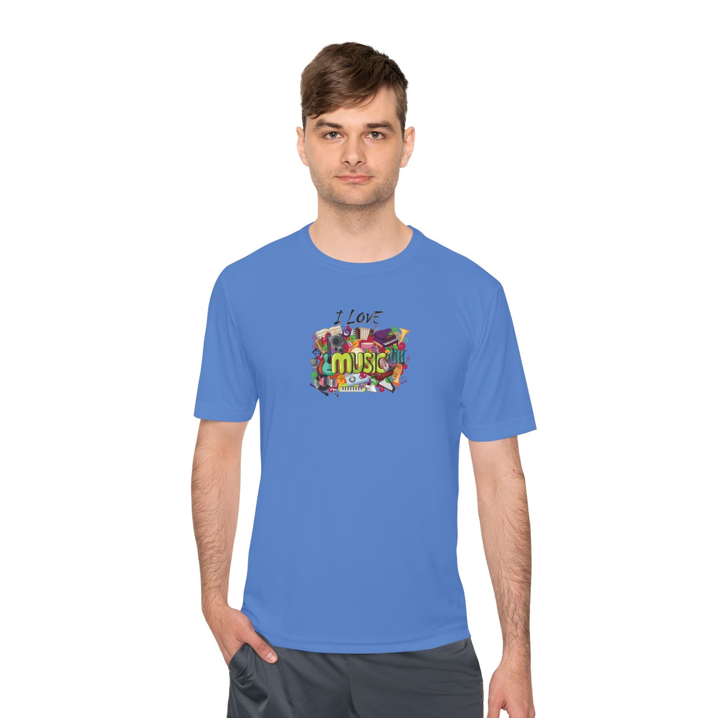 I Love Music - Unisex Moisture Wicking Tee