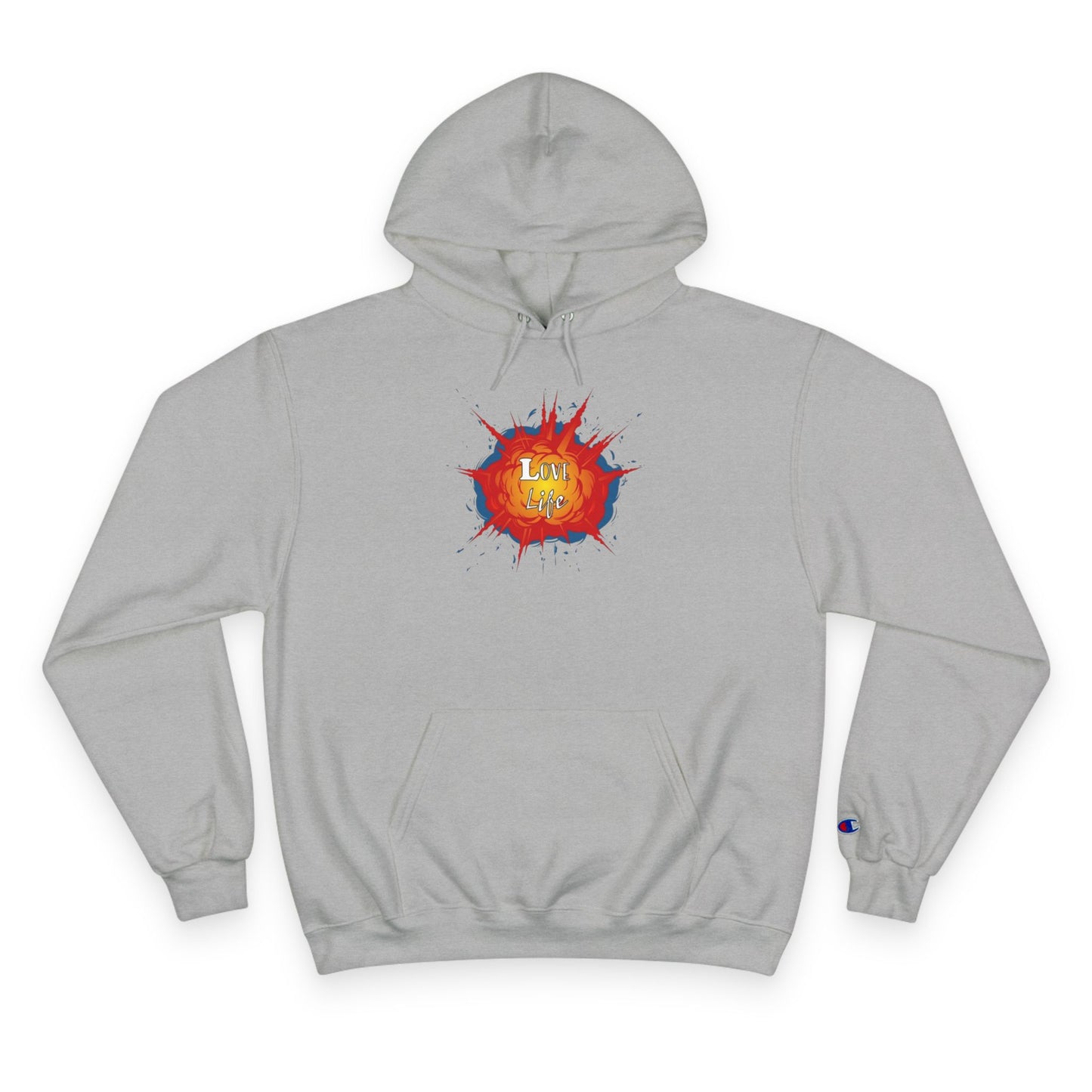 Love Life Explosion Champion Hoodie, Love Life Hoodie, Positive Vibes Sweatshirt, Inspirational Jumper, Motivational Hoodie, Cozy Champion