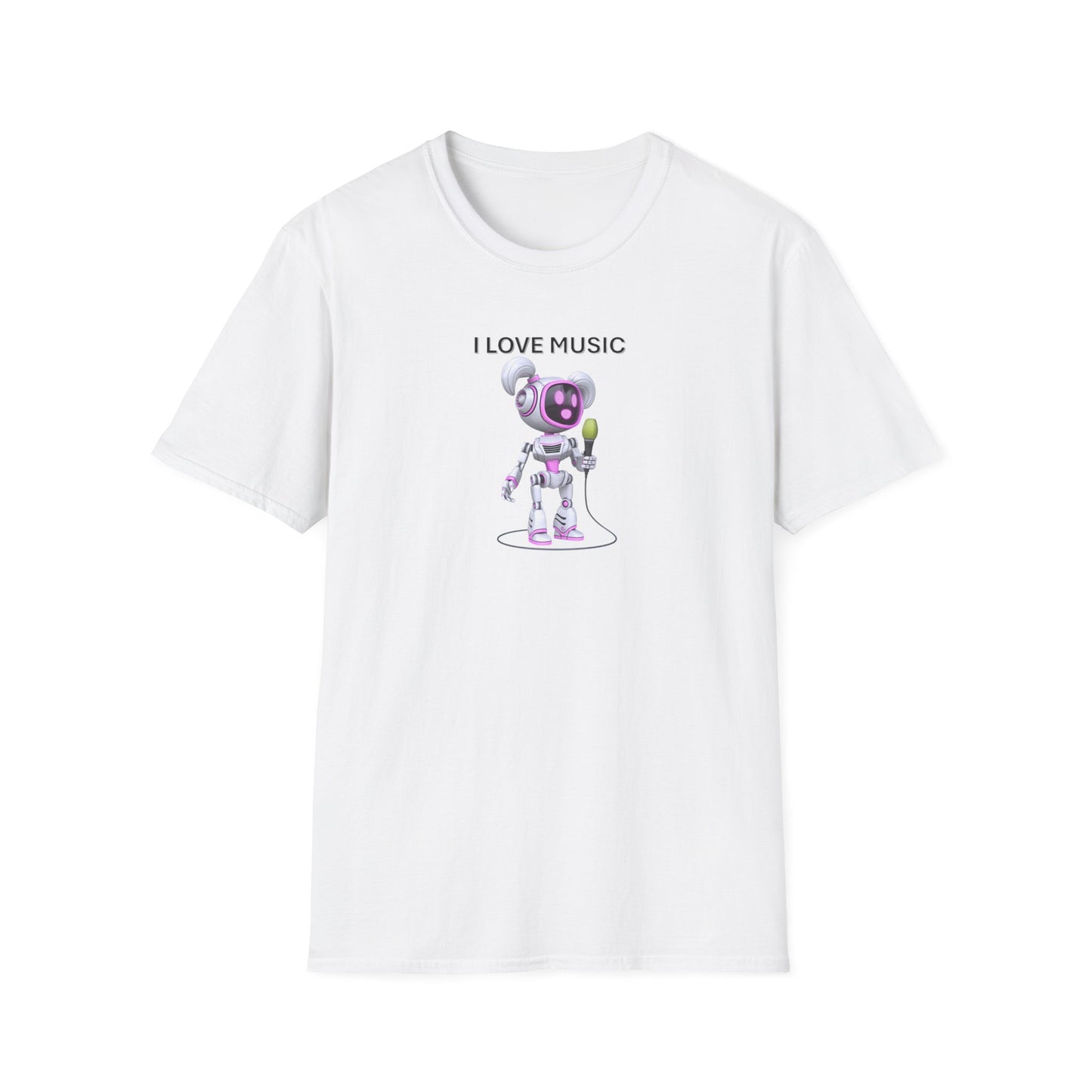 I Love Music Robot Woman - Unisex Soft style T-Shirt