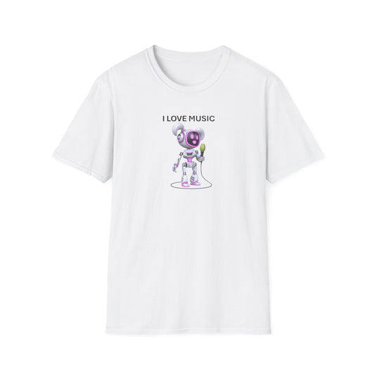 I Love Music Robot Woman - Unisex Soft style T-Shirt