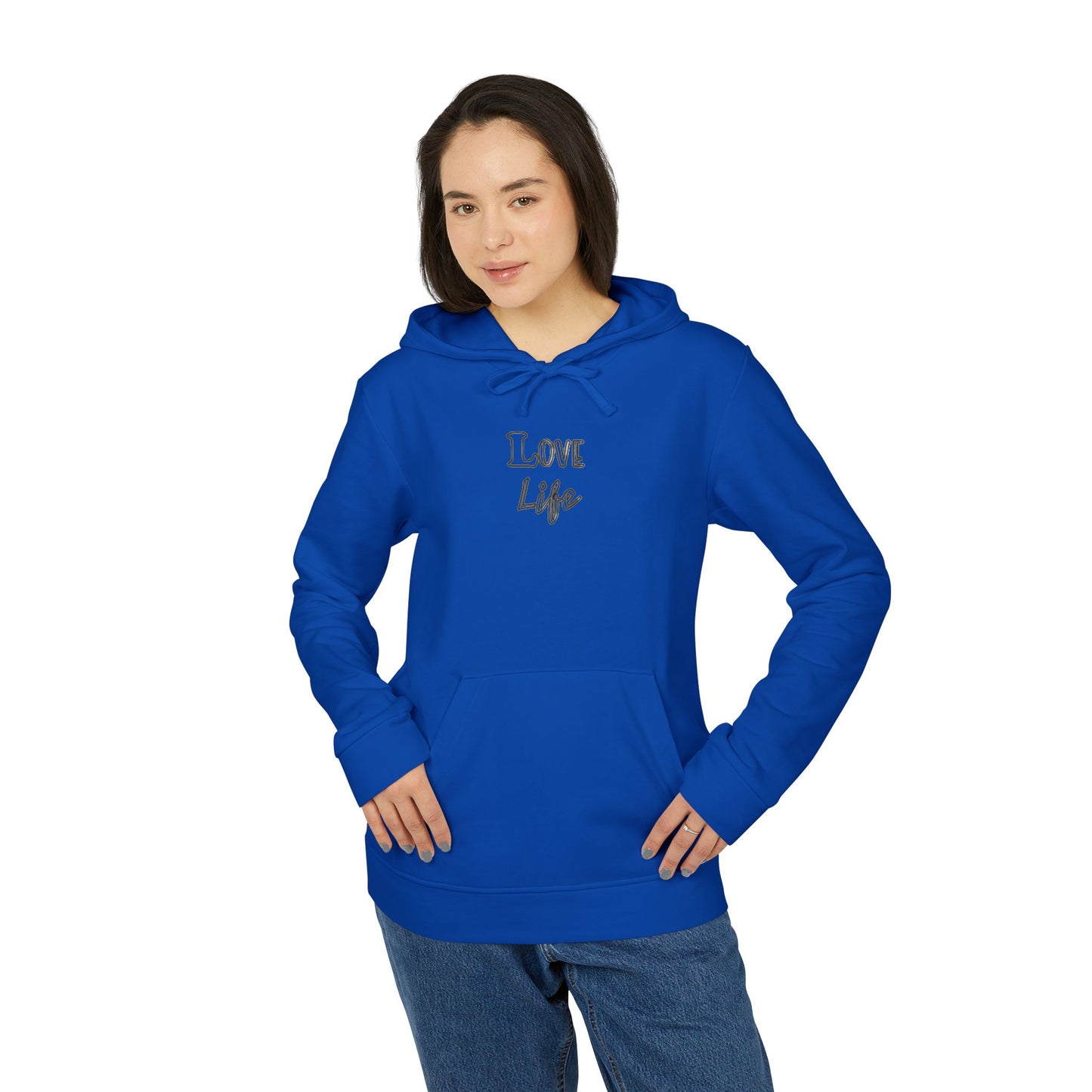 Love Life Plain Adidas Fleece Unisex Sweatshirt Hoodie, Warm Winter Outerwear, Comfy Pullover Jumper, Cozy Sweater Gift