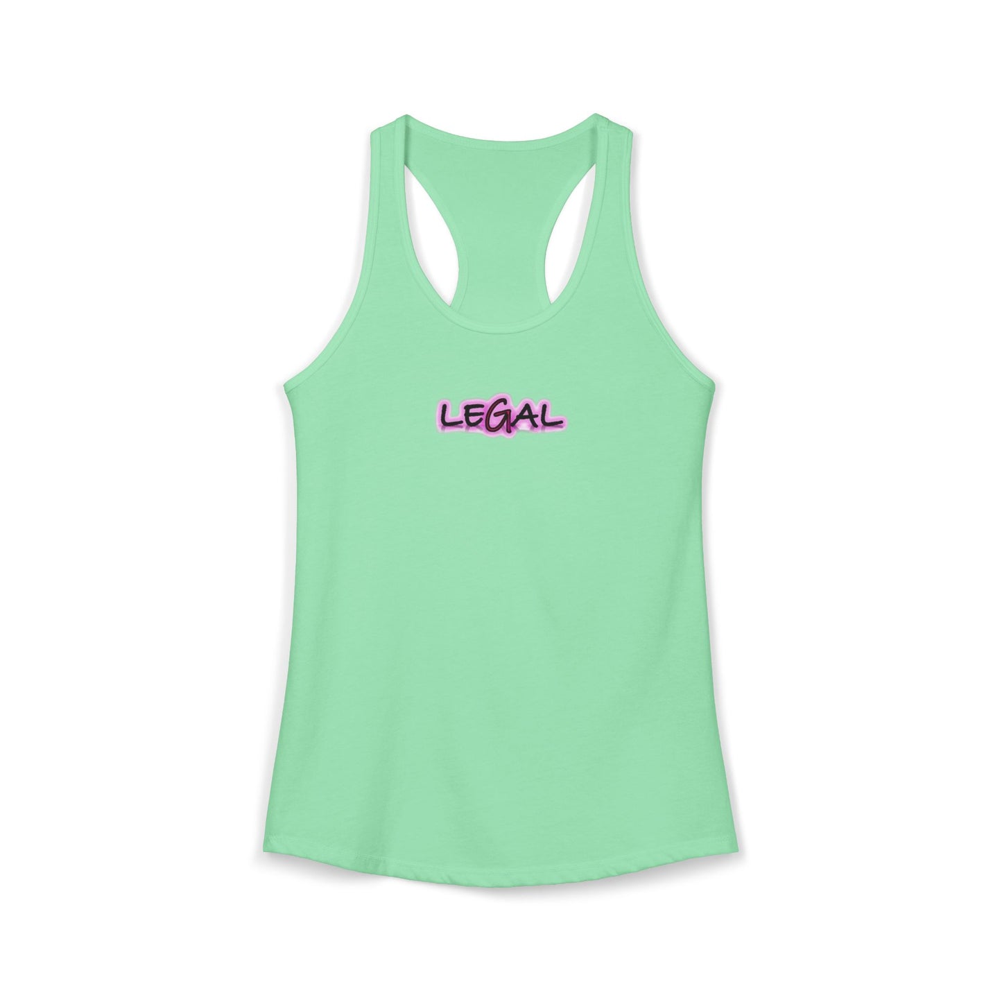 Legal Pink Glow Womans Racerback Tank Top, Gift Idea, Women's Sleeveless Shirt, Law Student Graduation Present, Attorney Tank, Law School
