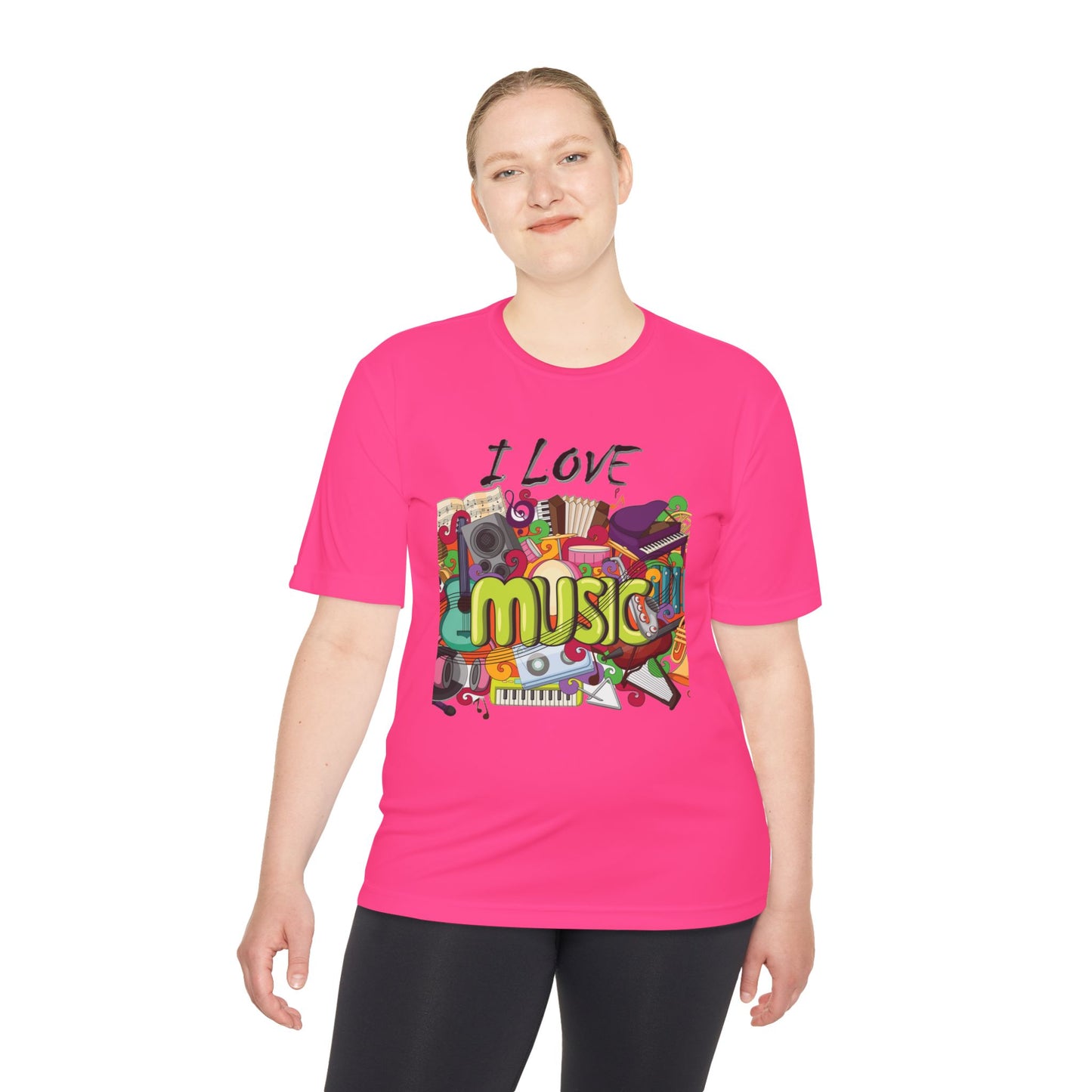 I Love Music- Unisex Moisture Wicking Tee