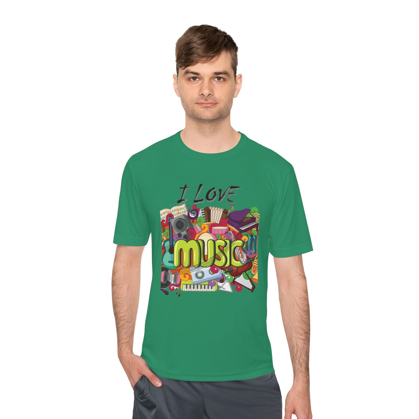 I Love Music- Unisex Moisture Wicking Tee