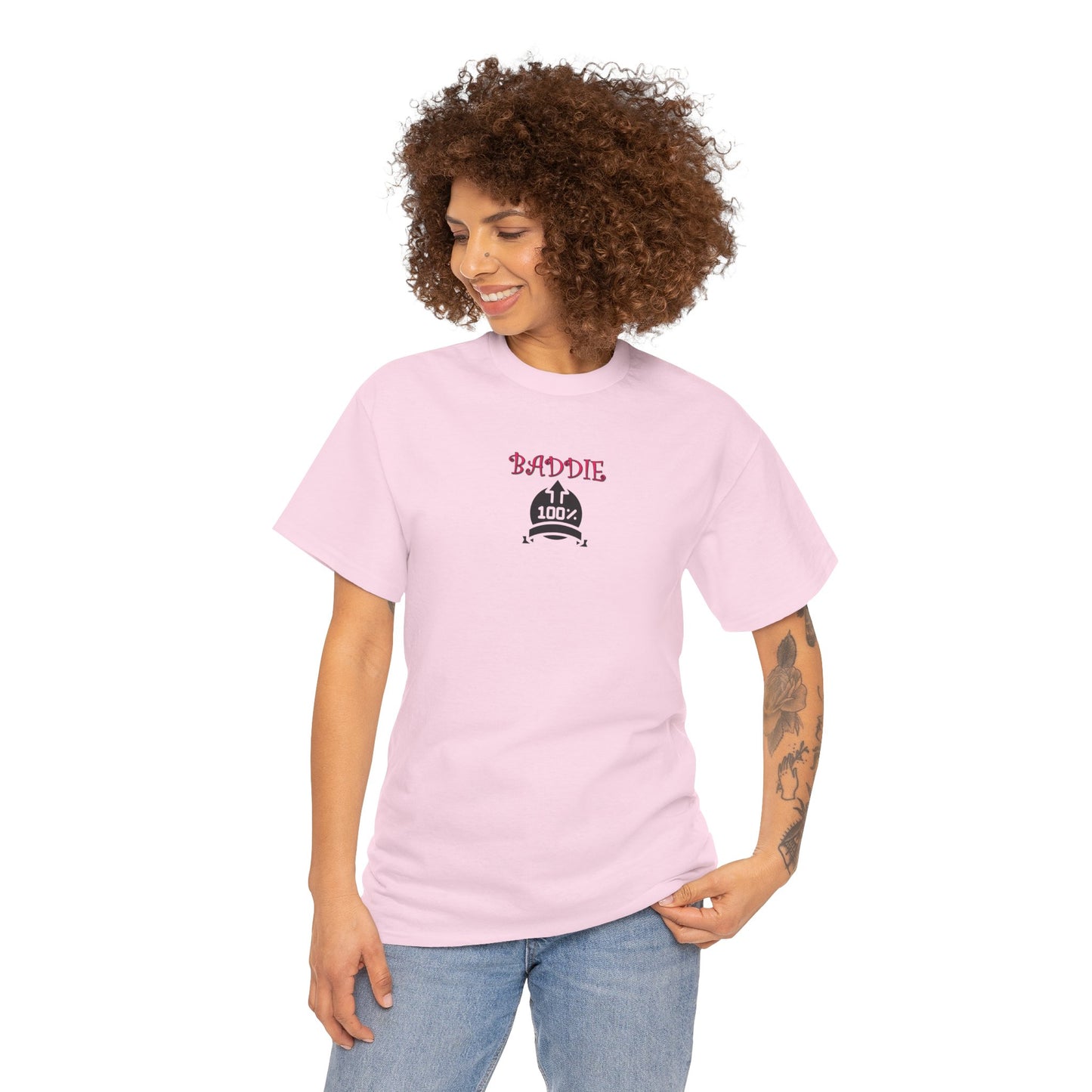100% Baddie Pink 01 - Unisex Heavy Cotton Tee