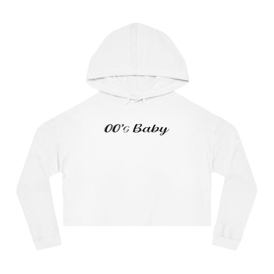 00's Baby - Womens Cropped Hooded Sweatshirt