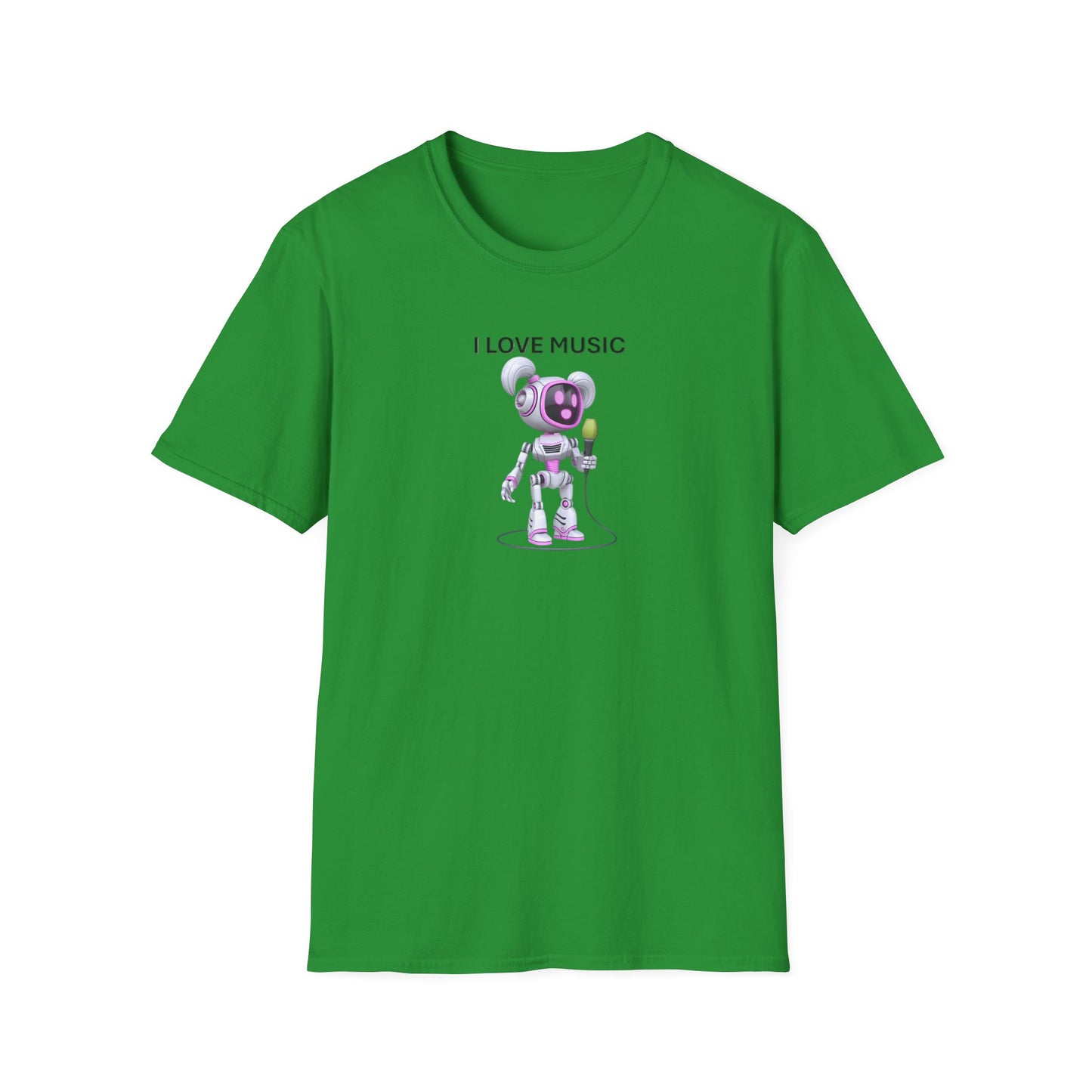 I Love Music Robot Woman - Unisex Soft style T-Shirt