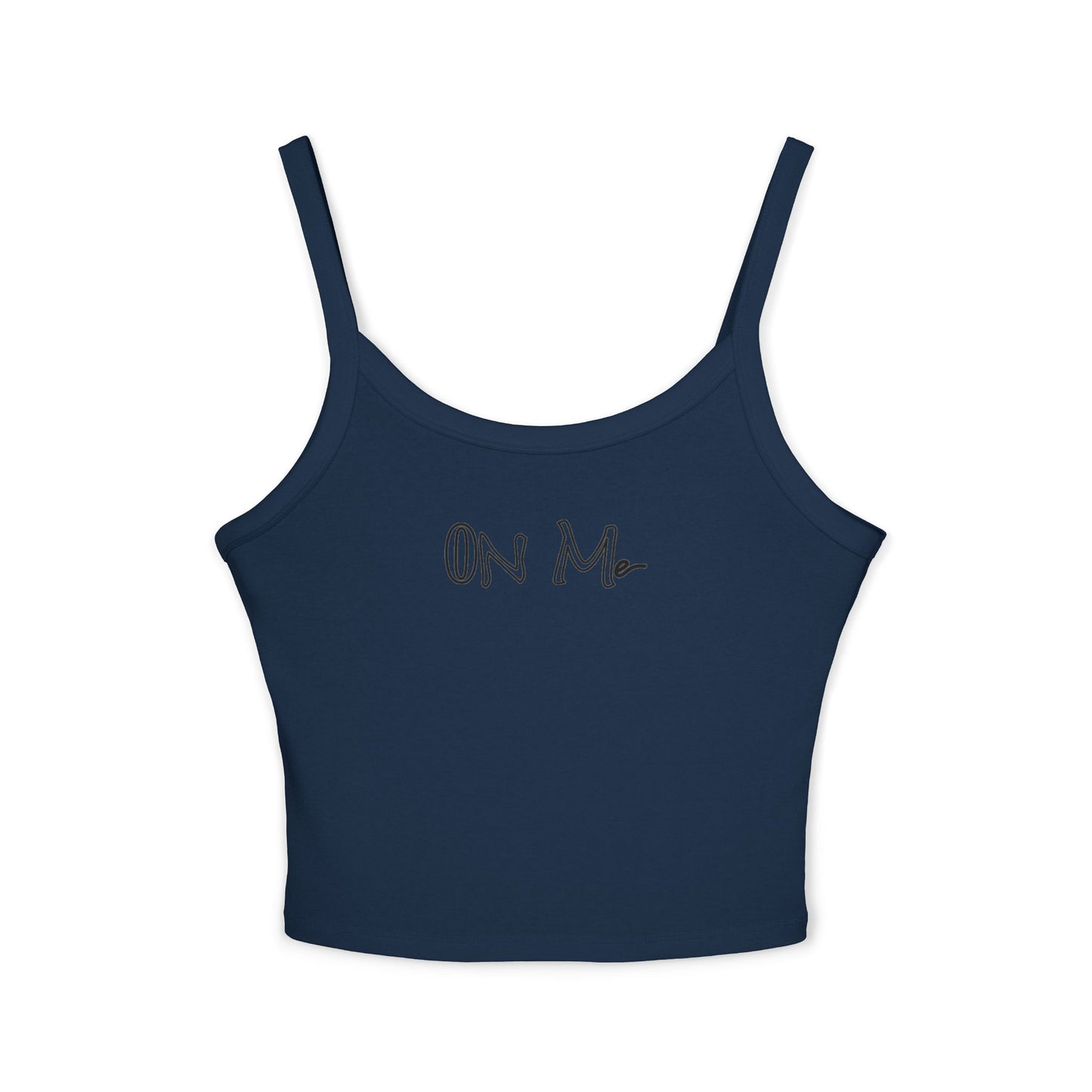On Me Black Ink - Stylish Women's Spaghetti Strap Tank Top - Perfect for Summer, Casual Wear, Beach Days, Outdoor Events, Layering