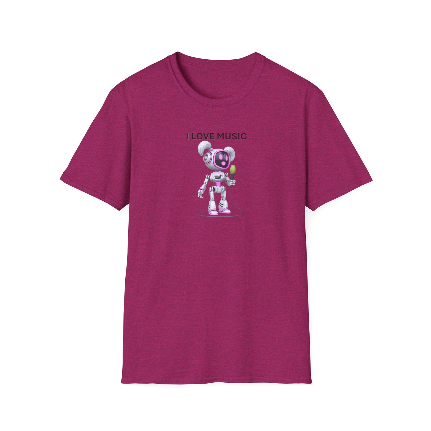 I Love Music Robot Woman - Unisex Soft style T-Shirt