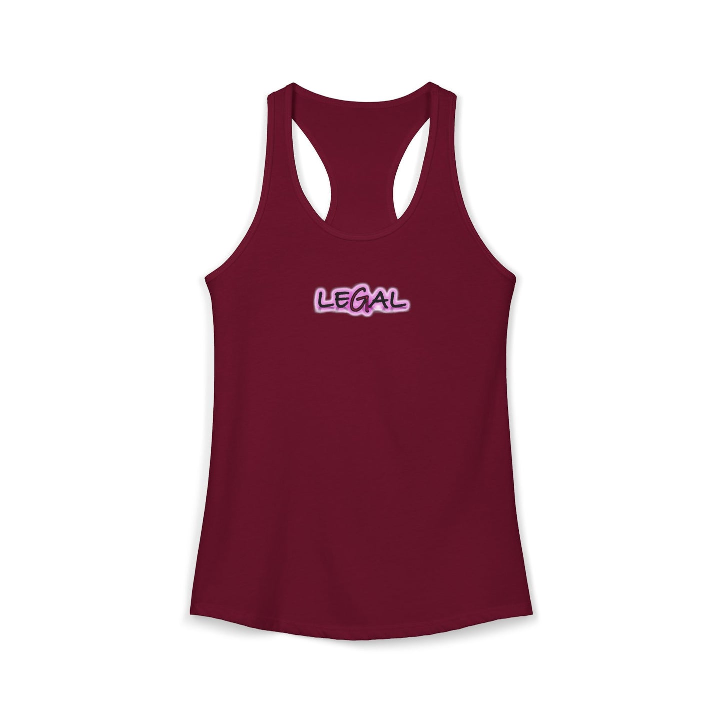 Legal Pink Glow Womans Racerback Tank Top, Gift Idea, Women's Sleeveless Shirt, Law Student Graduation Present, Attorney Tank, Law School