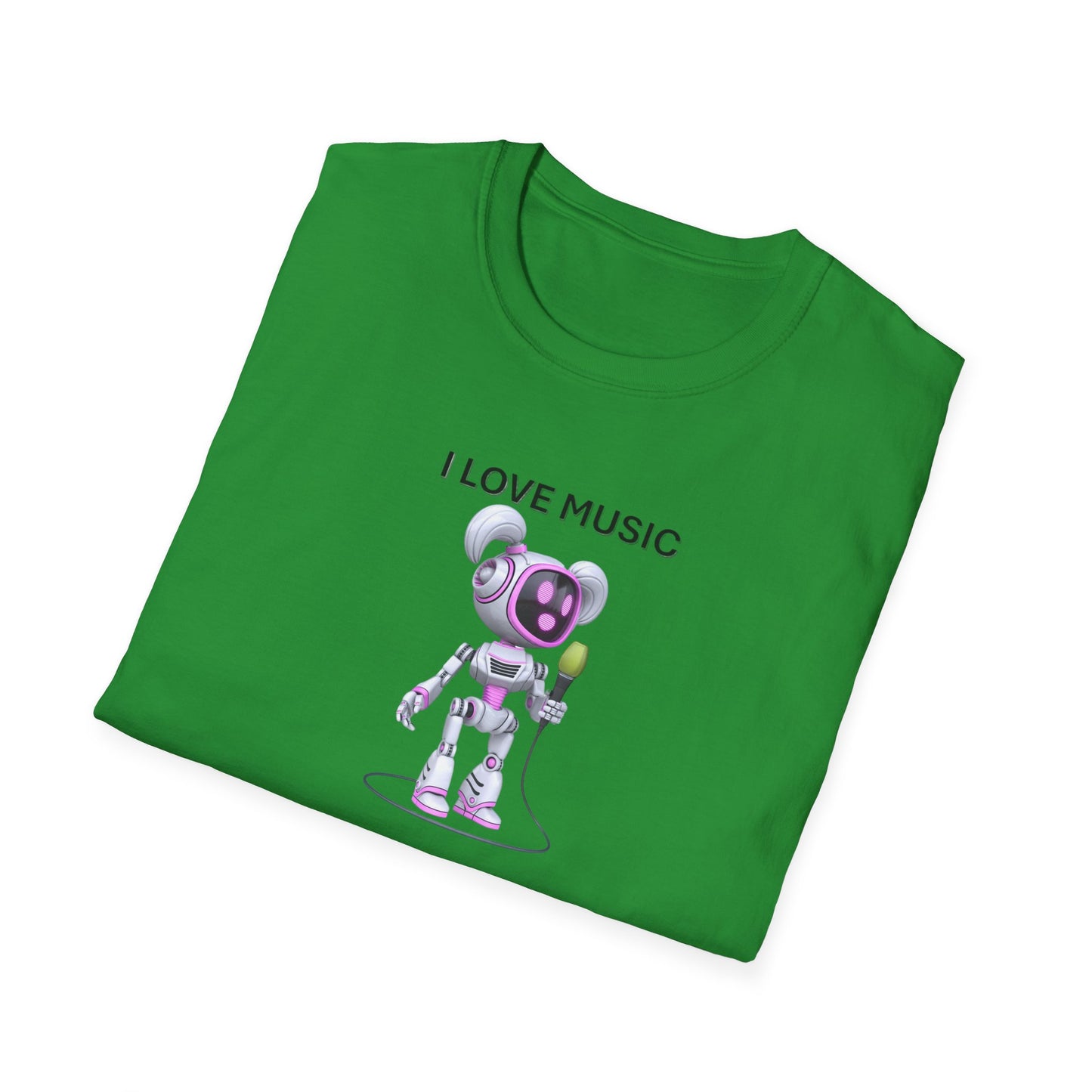 I Love Music Robot Woman - Unisex Soft style T-Shirt