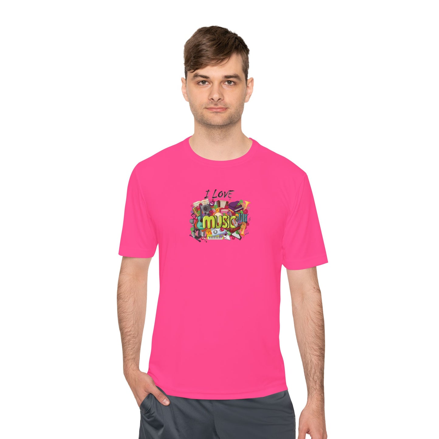 I Love Music - Unisex Moisture Wicking Tee